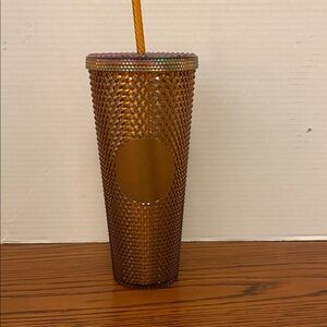 Starbucks Gold Textured Tumbler with Straw, Starbucks anniversary tumbler.